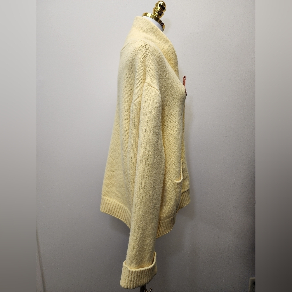 Callahan Shawl Collar Toggle Cardigan Yellow Chunky Knit Sweater Size 1X - Picture 4 of 13